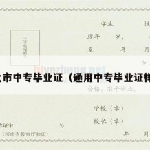 通化市中专毕业证（通用中专毕业证样本）