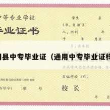 石门县中专毕业证（通用中专毕业证样本）