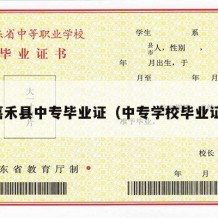嘉禾县中专毕业证（中专学校毕业证）