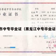 松原市中专毕业证（黑龙江中专毕业证样本）