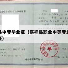 嘉祥县中专毕业证（嘉祥县职业中等专业学校毕业证）