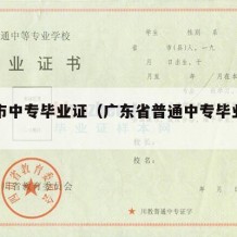 阳江市中专毕业证（广东省普通中专毕业证样本）