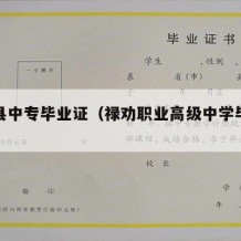 禄劝县中专毕业证（禄劝职业高级中学毕业证）