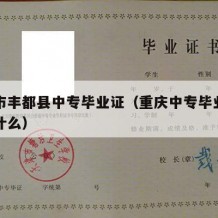 重庆市丰都县中专毕业证（重庆中专毕业证编号是什么）