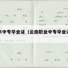 大理市中专毕业证（云南职业中专毕业证样本）