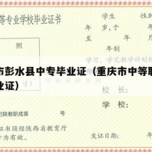 重庆市彭水县中专毕业证（重庆市中等职业学校毕业证）