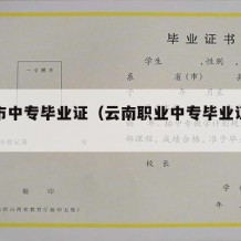 文山市中专毕业证（云南职业中专毕业证样本）