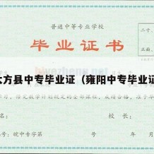 大方县中专毕业证（雍阳中专毕业证）