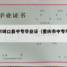 重庆市城口县中专毕业证（重庆市中专毕业证样本）