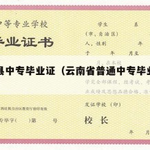 寻甸县中专毕业证（云南省普通中专毕业证样本）