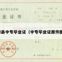 桃源县中专毕业证（中专毕业证原件图片）