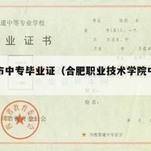 合肥市中专毕业证（合肥职业技术学院中专毕业证）