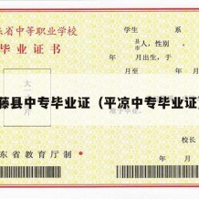 藤县中专毕业证（平凉中专毕业证）