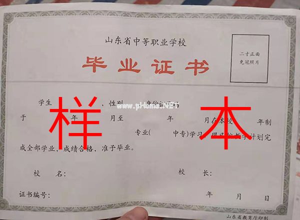 山东省中专毕业证样本（山东中专图片）